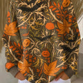 Women's Halloween Pumpkin Bat Maple Leaf Pattern Art Print Casual Cotton Sweatshirt