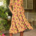Women's Vintage Flower Art Print Dress
