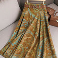 Women's Vintage Ethnic Paisley Art Print Cotton Skirt