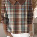 womens-retro-plaid-pattern-casual-print-peter-pan-collar-3-4-sleeve-sweater-hqgg