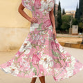 Women's Vintage Flower Art Print Flowy Casual Dress