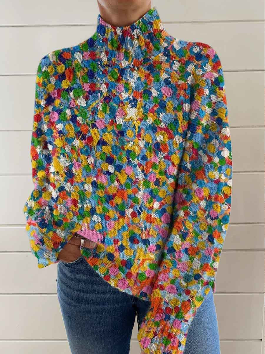 womens-art-abstract-oil-painting-print-knit-turtleneck-pullover-sweater