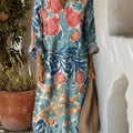 Robe en coton à imprimé floral vintage pour femme