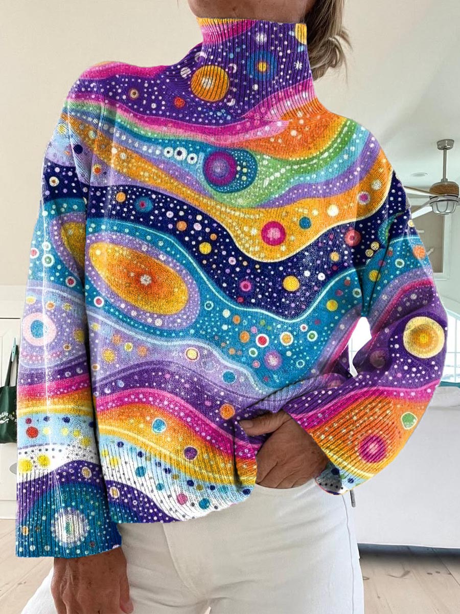 womens-abstract-pattern-art-print-knit-turtleneck-pullover-sweater-dhwc