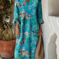 Women's Vintage Floral Pattern Art Print Cotton Dress