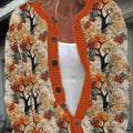 cardigan/pull boutonné à imprimé floral vintage pour femme - w513 