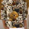 womens-funny-furry-dog-art-print-casual-peter-pan-collar-3-4-sleeve-sweater
