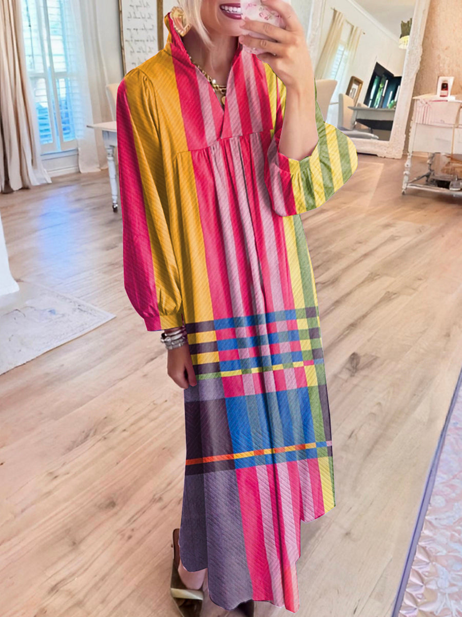 Colorful Striped Maxi Dress