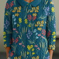 womens-vintage-floral-flowers-art-print-casual-peter-pan-collar-3-4-sleeve-sweater