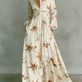 Women's Vintage Floral Art Elegant Romantic Casual Vacation Maxi Dress