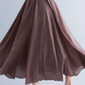 Women's Free Breathable Elastic Linen Skirt-earth Color