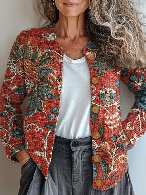 vintage-flower-art-print-buttoned-cardigan-sweater-twnm