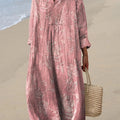 Women's Vintage Lovely Floral Art Print Cotton Dress