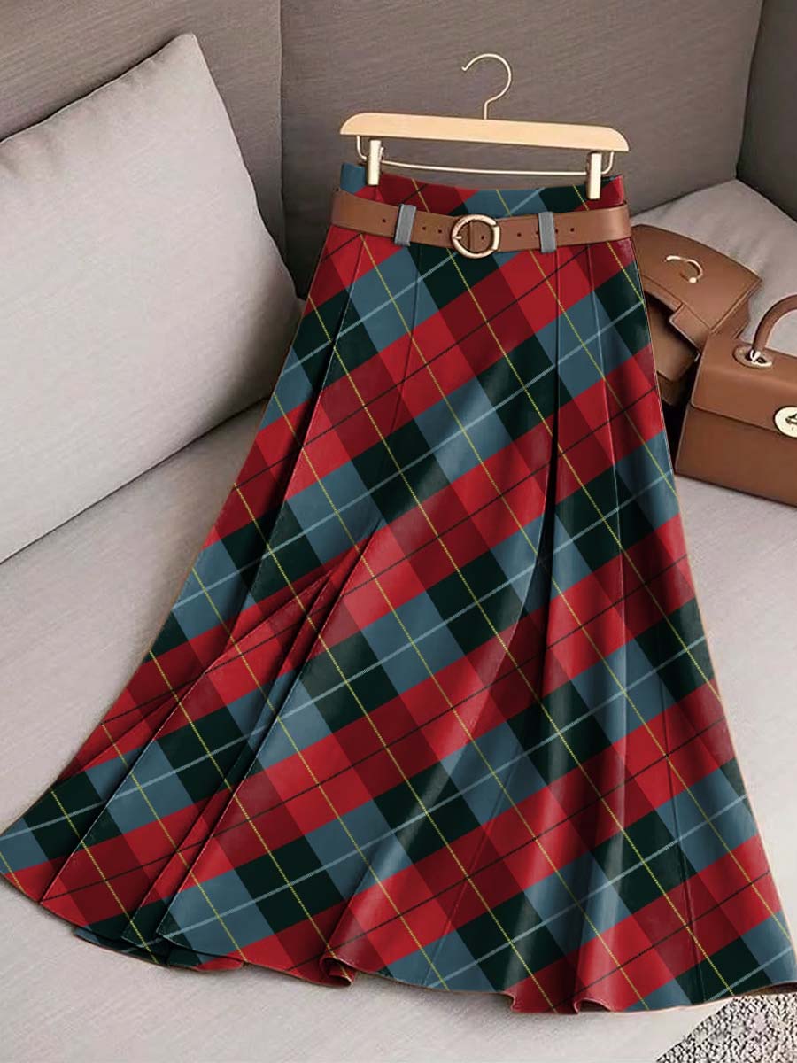 College style vintage classic plaid decorative pattern Skirt