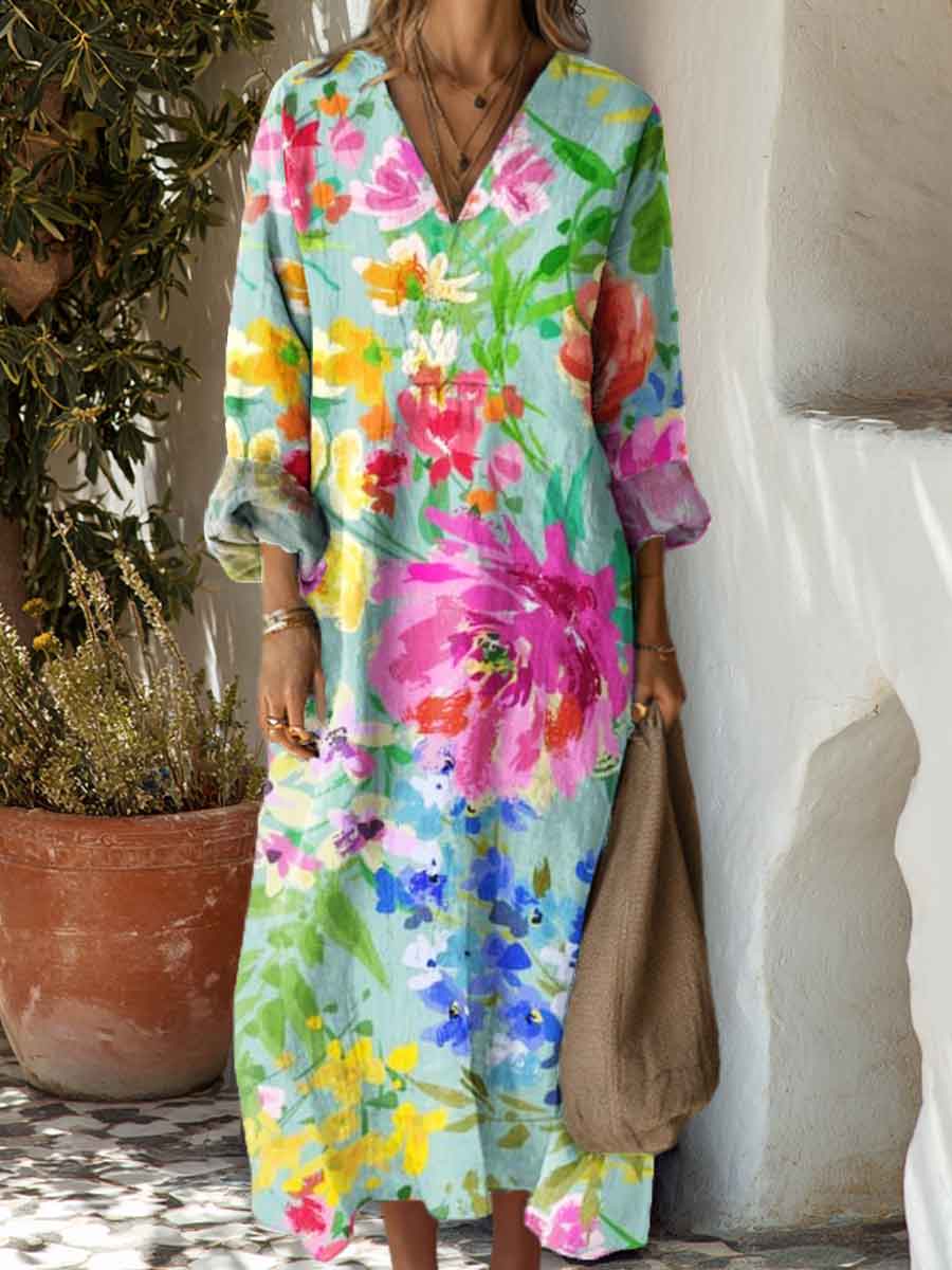 Women's Bright Flowers Art Print Dress