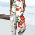 Women's Floral Art  Print Casual 100% Cotton Wide Leg Jumpsuit