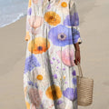 Women's Retro Artistic Flowers Print Dress
