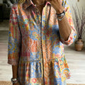 Floral Flowers Art Patterns Casual Patchwork Openwork Webbing Linen And Cotton Shirt
