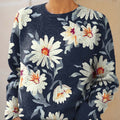 Damen-Vintage-Strickpullover mit künstlerischem Blumenmuster-04dg 