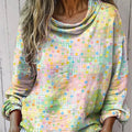 Women's Polka Dot Star Gradient Print Casual Long Sleeve Comfortable Cotton Shirt