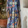 Women's Vintage Floral Pattern Art Print Cotton Dress