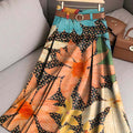Women's Vintage Floral Pattern Art Print Casual Cotton Skirt