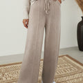 Cozy Thickened Knit High-waist Drape Straight-leg Pants