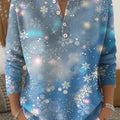 Women's Snowflake Pattern Art Print Buttoned Cardigan Sweater