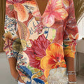 pull décontracté vintage à imprimé floral pour femme (2vl)