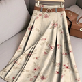 Jupe en coton à imprimé floral vintage pour femme