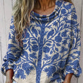 Women's  Vintage Tree  Art Print Casual Long Sleeve Comfortable Cotton Shirt