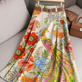 Women's Vintage Flower Art Print Cotton Skirt