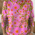 Women's Floral Pattern Art Print Knit Turtleneck Pullover Sweater