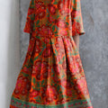 Ethnic Style Summer Floral Pattern Printed Women's Pocket Cotton Dress