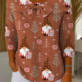 Vintage Christmas  Art Print Buttoned Cardigan Sweater