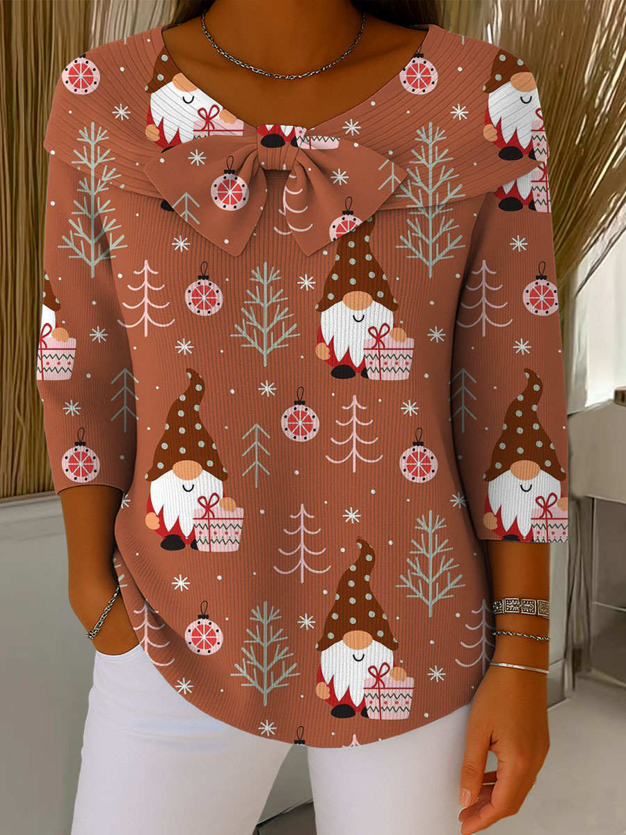Vintage Christmas  Art Print Buttoned Cardigan Sweater