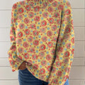 womens-vintage-art-flower-print-knit-turtleneck-pullover-sweater