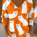 womens-funny-cat-art-print-casual-pullover-sweater