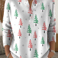 Vintage  Christmas Art Print Buttoned Cardigan Sweater