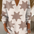 Women's Hexagon Printed Casual Sweater