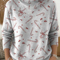 Women's Minimalist Christmas Elements Print Turtleneck Sweater