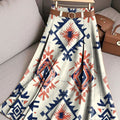 Women's Retro Pattern Casual Print Cotton Skirt