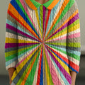 womens-colorful-radiating-stripes-painting-art-print-casual-peter-pan-collar-3-4-sleeve-sweater