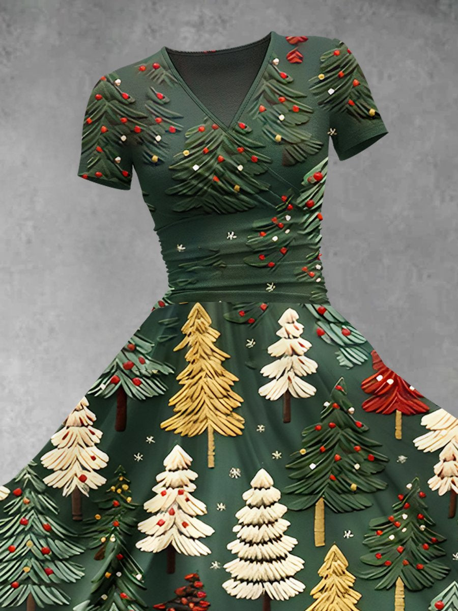 Women's Christmas Gift Christmas Tree Print Design Maxi Dress