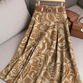 Women's Retro Flowers Pattern Casual Print Cotton Skirt