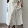 Women's Solid Color High Waist Casual Pocket Cotton Skirt