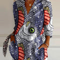 Women's Fish Art  Print Casual Cotton Shirt