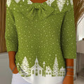 Vintage Christmas  Art Print Buttoned Cardigan Sweater