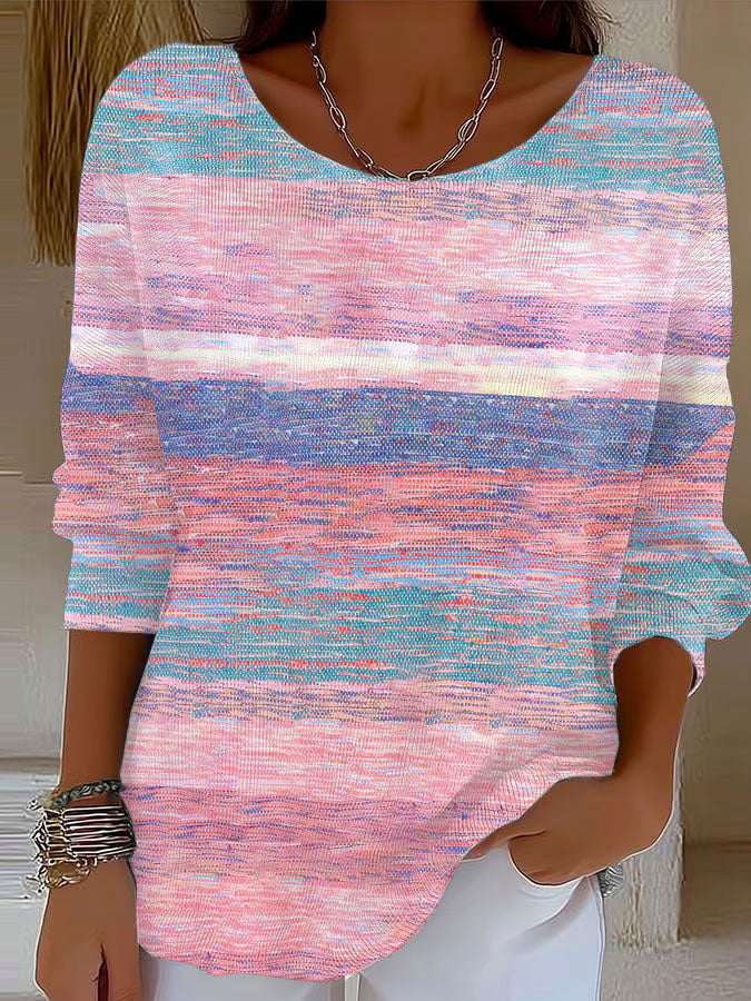 womens-gradient-pattern-art-print-casual-pullover-sweater-v9pw