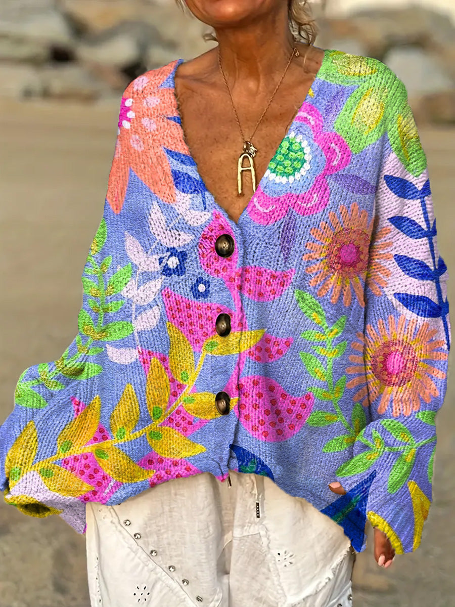 womens-beautiful-colorful-abstract-floral-painting-art-print-casual-pullover-sweater